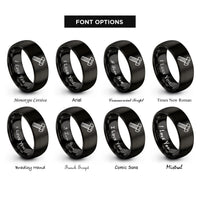 font options for inside engraving on black hex bolt rings