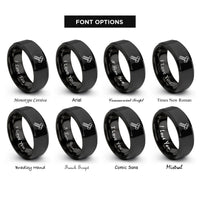font options for inside engraving on black hex bolt rings