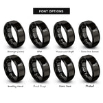 font options for inside engraving on black hex bolt rings