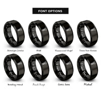 font options for inside engraving on black hex bolt rings