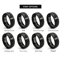 font options for inside engraving on black hex bolt rings