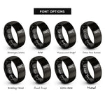 font options for inside engraving on black hex bolt rings