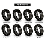font options for inside engraving on black hex bolt rings
