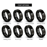 font options for inside engraving on black hex bolt rings
