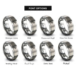 font options for inside engraving on grey hex bolt rings