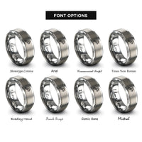 font options for inside engraving on grey hex bolt rings