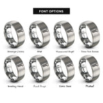 font options for inside engraving on silver hex bolt rings