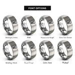 font options for inside engraving on grey hex bolt rings