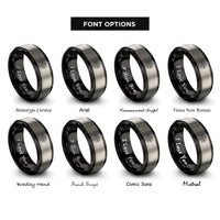 font options for inside engraving on black & gray hex compass rings