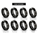 font options for inside engraving on black & gray hex key allen rings
