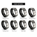 font options for inside engraving on black & silver hex key allen rings