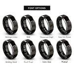 font options for inside engraving on black & grey hex key allen rings
