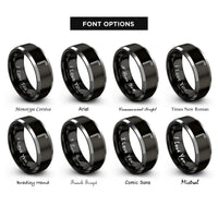 font options for inside engraving on black & grey hex key allen rings