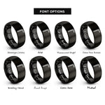font options for inside engraving on black hex key allen rings