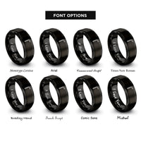 font options for inside engraving on black hex key allen rings