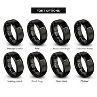 font options for inside engraving on black hex key allen rings