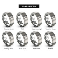 font options for inside engraving on grey hex key allen rings