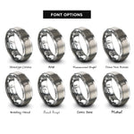 font options for inside engraving on grey hex key allen rings