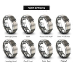 font options for inside engraving on silver hex key allen rings