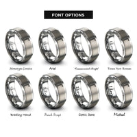 font options for inside engraving on silver hex key allen rings