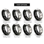 font options for inside engraving on black & grey hex key rings