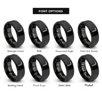 font options for inside engraving on black hex key rings