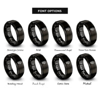 font options for inside engraving on black hex keys rings
