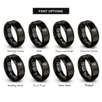 font options for inside engraving on black hex keys rings