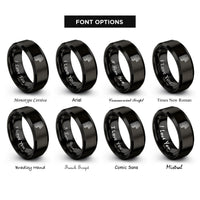 font options for inside engraving on black hex keys rings