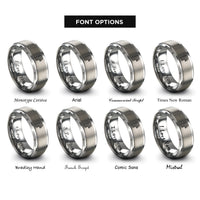 font options for inside engraving on silver hex keys rings