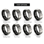 font options for inside engraving on black & grey hex nut rings