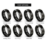 font options for inside engraving on black & gray hex nut rings