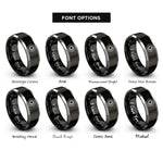 font options for inside engraving on black & gray hex nut rings