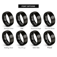 font options for inside engraving on black hex nut rings