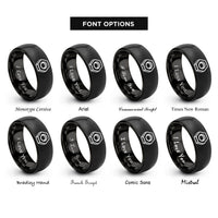 font options for inside engraving on black hex nut rings