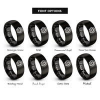 font options for inside engraving on black hex nut rings