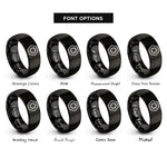 font options for inside engraving on black hex nut rings