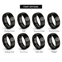 font options for inside engraving on black hex nut rings