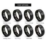 font options for inside engraving on black hex nut rings