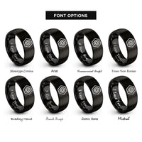 font options for inside engraving on black hex nut emblem rings