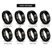font options for inside engraving on black hex nut emblem rings