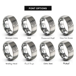 font options for inside engraving on grey hex nut emblem rings