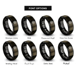 font options for inside engraving on gunmetal & black hex nut emblem rings