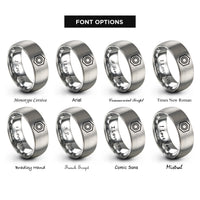 font options for inside engraving on gray hex nut rings