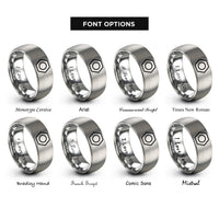 font options for inside engraving on silver hex nut rings