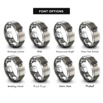 font options for inside engraving on gray hex nut rings