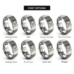font options for inside engraving on silver hex nut rings