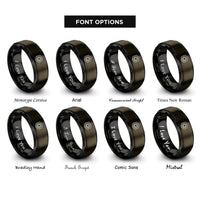 font options for inside engraving on gunmetal & black hex nut rings