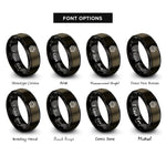 font options for inside engraving on gunmetal & black hex nut rings