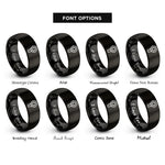 font options for inside engraving on black hex socket rings